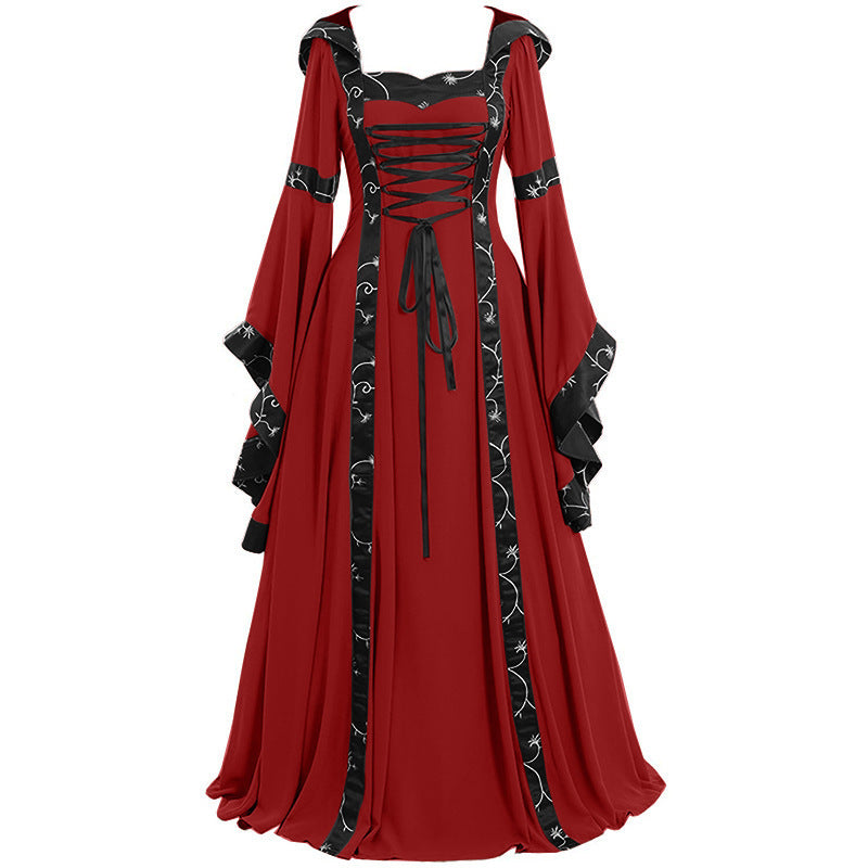 Waist Hanging Hooded Temperament Commute Large Swing Quantity Dress