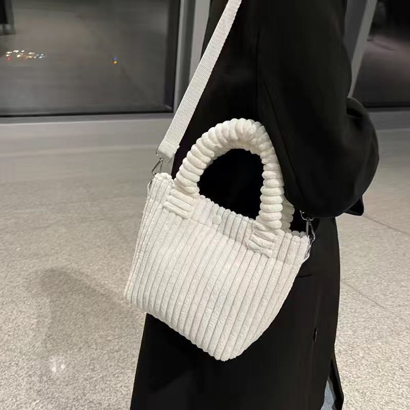 Beautiful Stylish Niche Corduroy Plush Cute Shoulder Bags