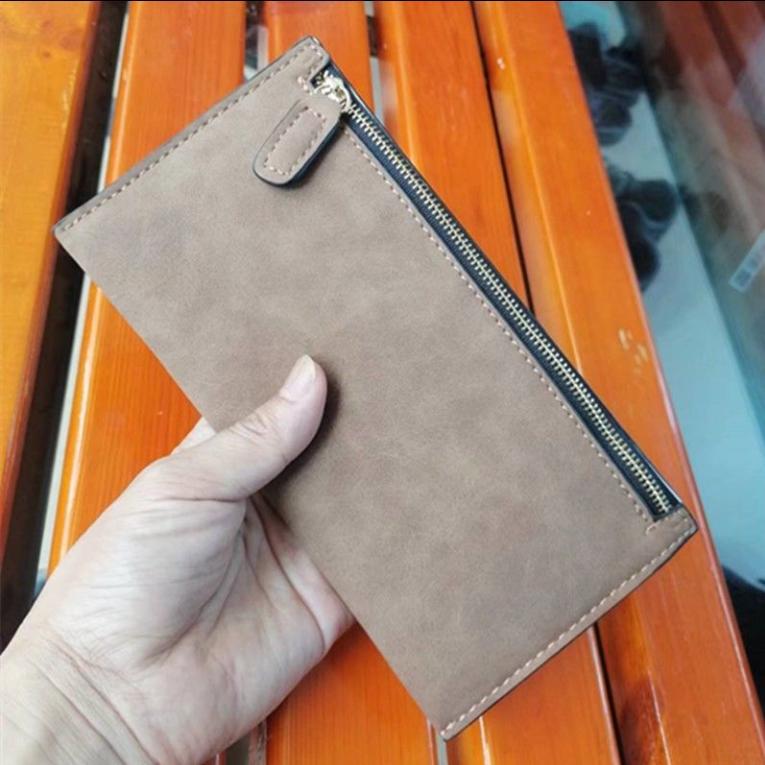 Simple Frosted Long Female Thin Section Zipper Ladies Wallets