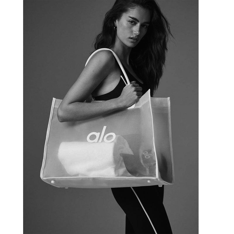 Mesh Yoga Fitness Beach Transparent Buggy Tote Bags