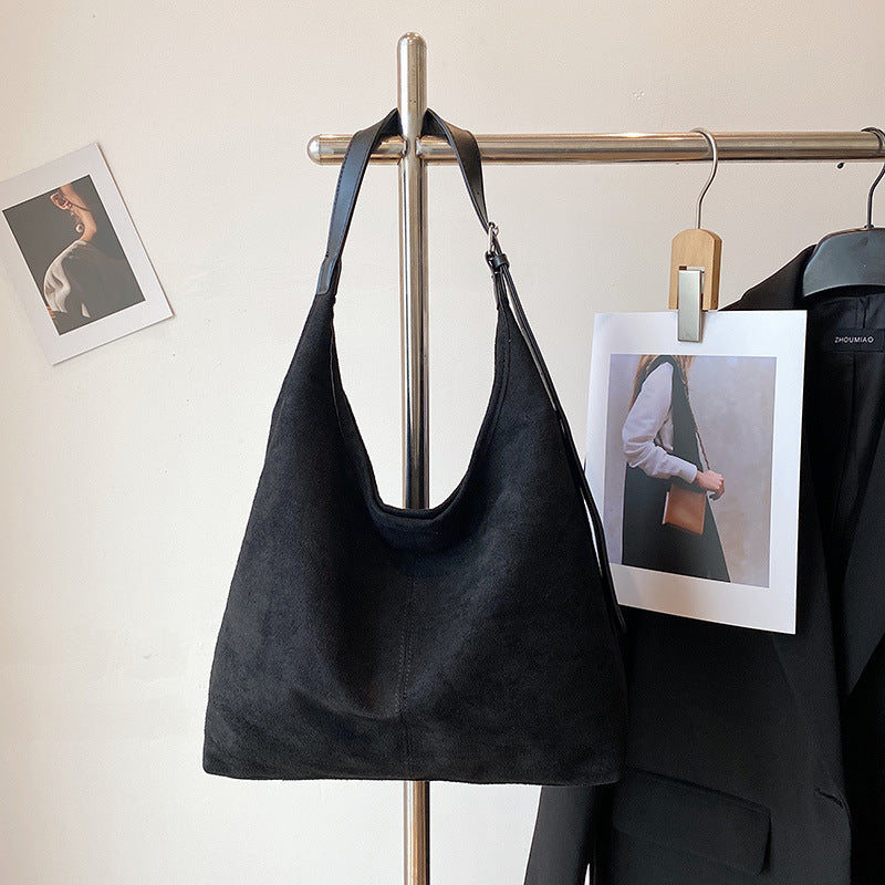 Women's Leisure Commute Large Capacity Suede Tote Bags