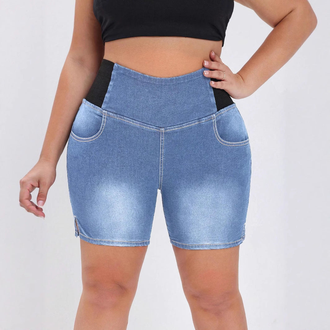Women's Elastic Waist Hip Lifting Loose Washed-out Women's Jeans