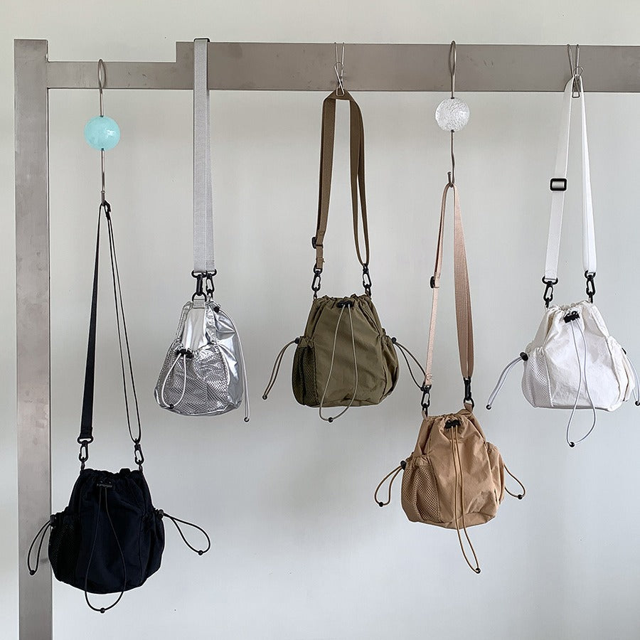Drawstring Pleated Nylon Summer Female Niche Crossbody Bags