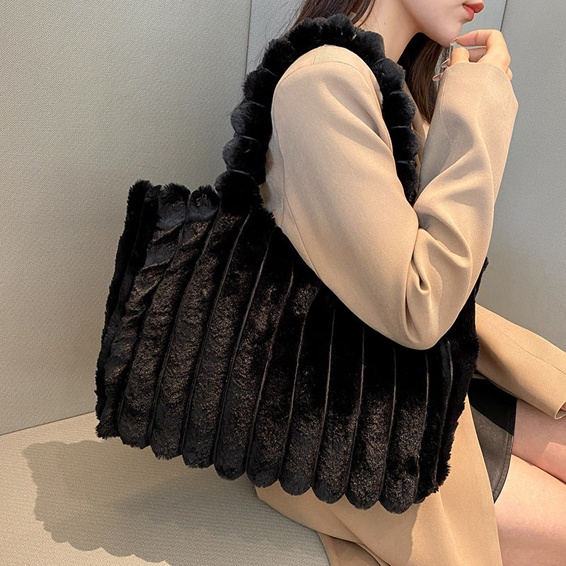 Large Capacity Totes Korean Style Solid Shoulder Bags