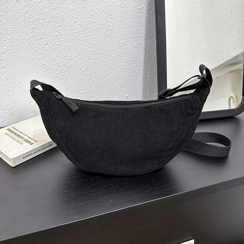 Women's & Men's & Waterproof Dumpling Corduroy Underarm Lightweight Crossbody Bags