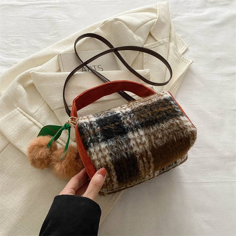 Plaid Fashion Today Popular Korean Pillow Shoulder Bags