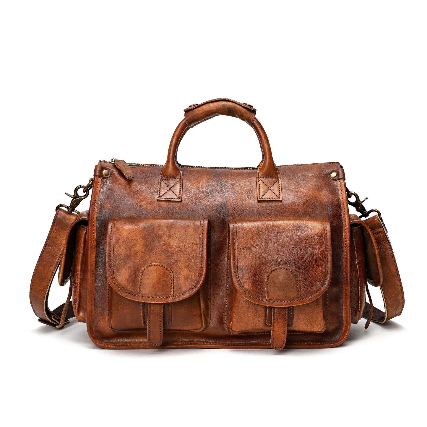 Men's Cowhide Brushed Leather Large Capacity Men's Messenger Bags