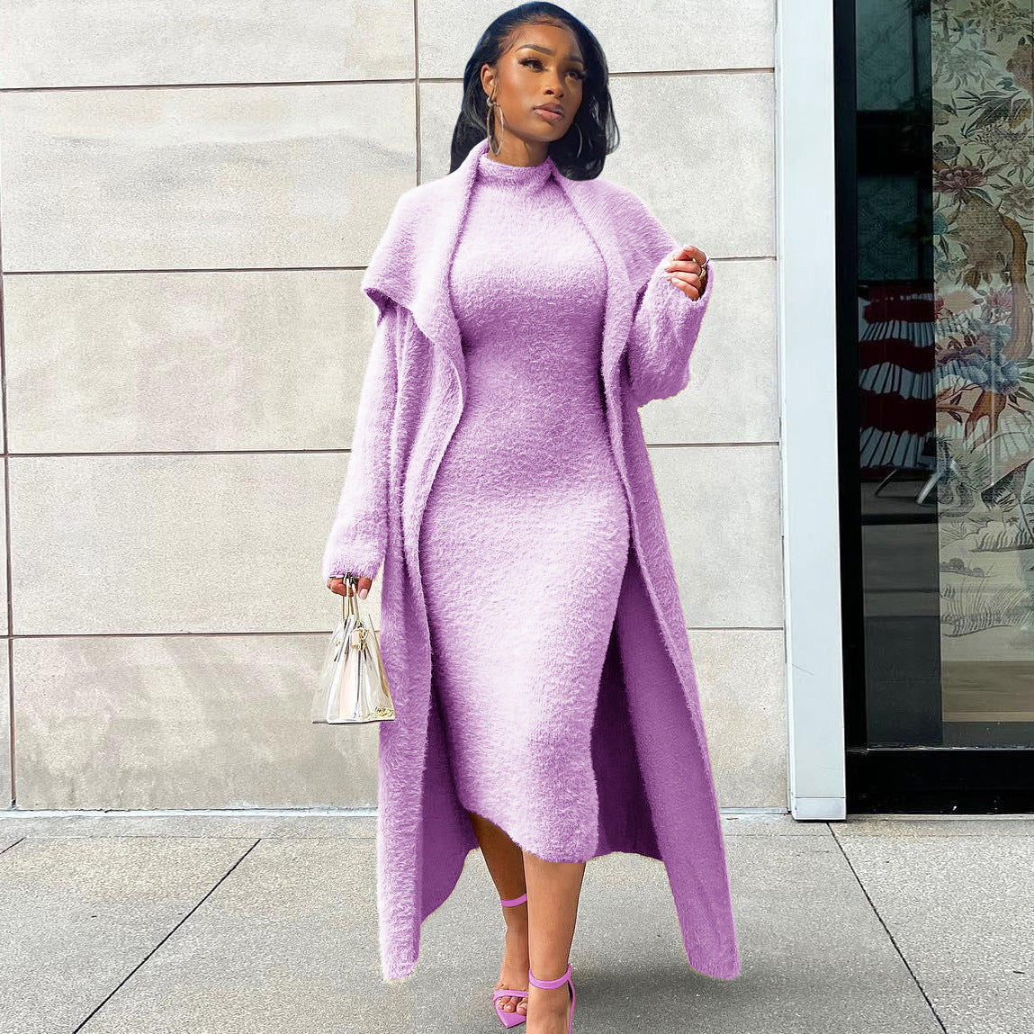 Women's Fashion Loose Double-sided Veet Dress Suits
