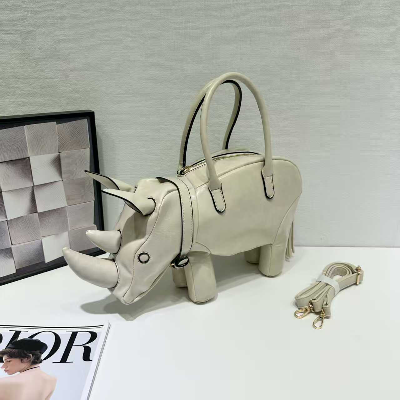 Popular Creative Funny Animals Rhinoceros Shape Handbags