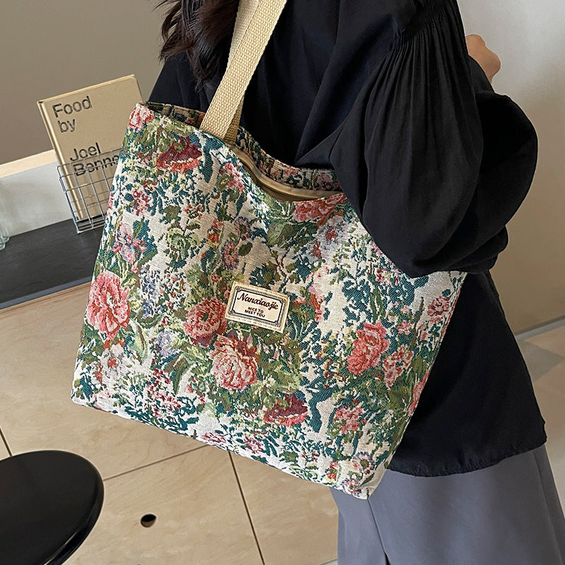 Women's Canvas Large Capacity Portable Niche Design Handbags