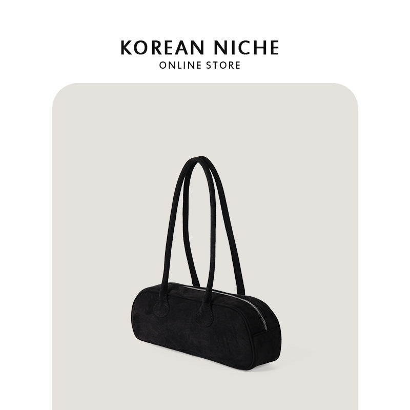 Women's Suede Baguette Fashionable Soft Vintage Plush Shoulder Bags