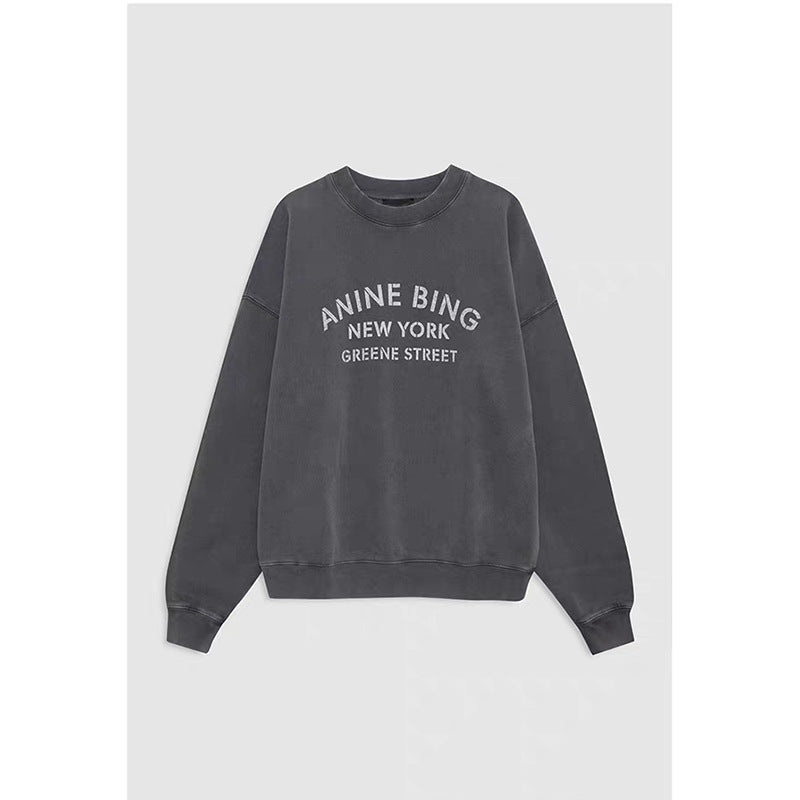Women's Discharge Print Washed Fried Color Distressed Sweaters
