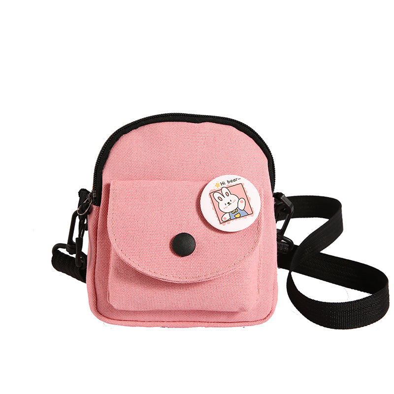 Women's Canvas Fashionable Korean Style Mobile Vintage Shoulder Bags