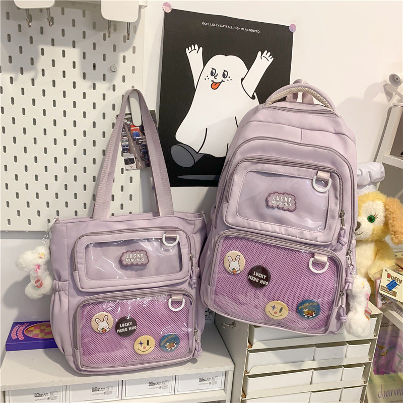 Large Capacity Female College Cute Versatile Transparent Backpacks