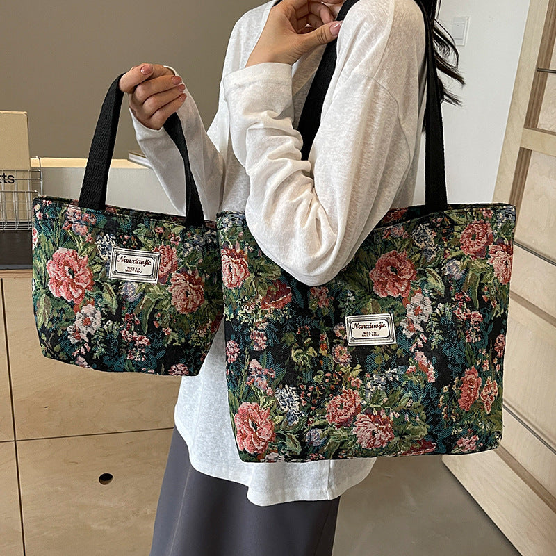 Women's Canvas Large Capacity Portable Niche Design Handbags