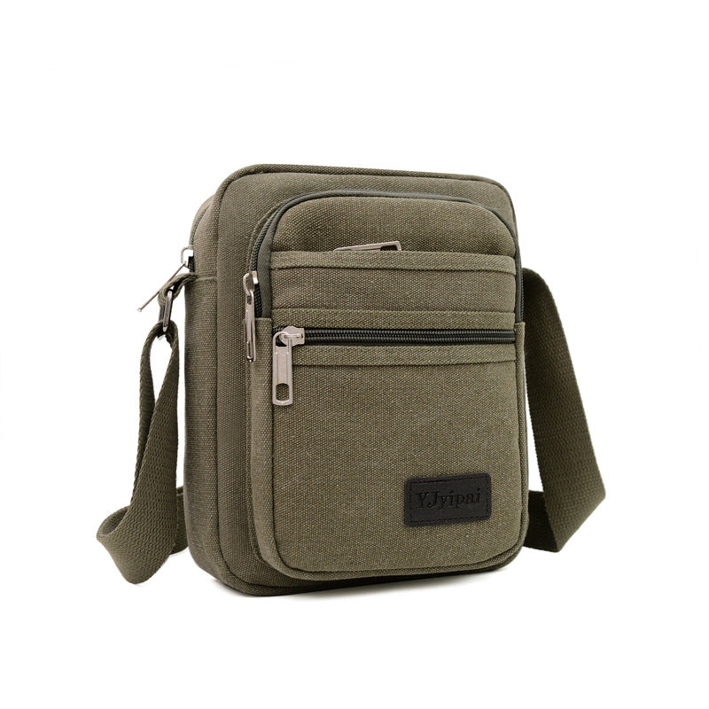 Men's Pure Color Canvas Breathable Korean Retro Men's Shoulder Bags