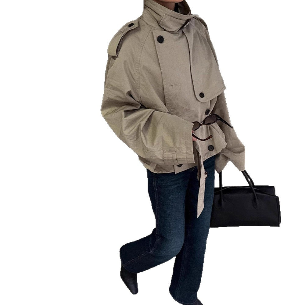 Female British Style Autumn Solid Color Coats