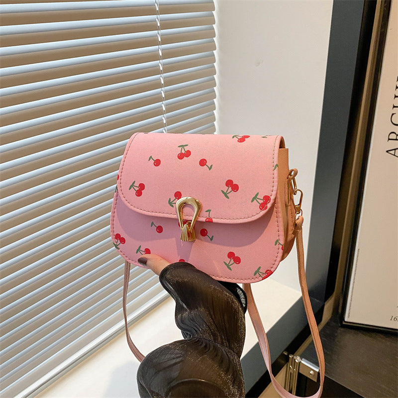 Women's Fresh Fashion Saddle Autumn Cute Strawberry Shoulder Bags