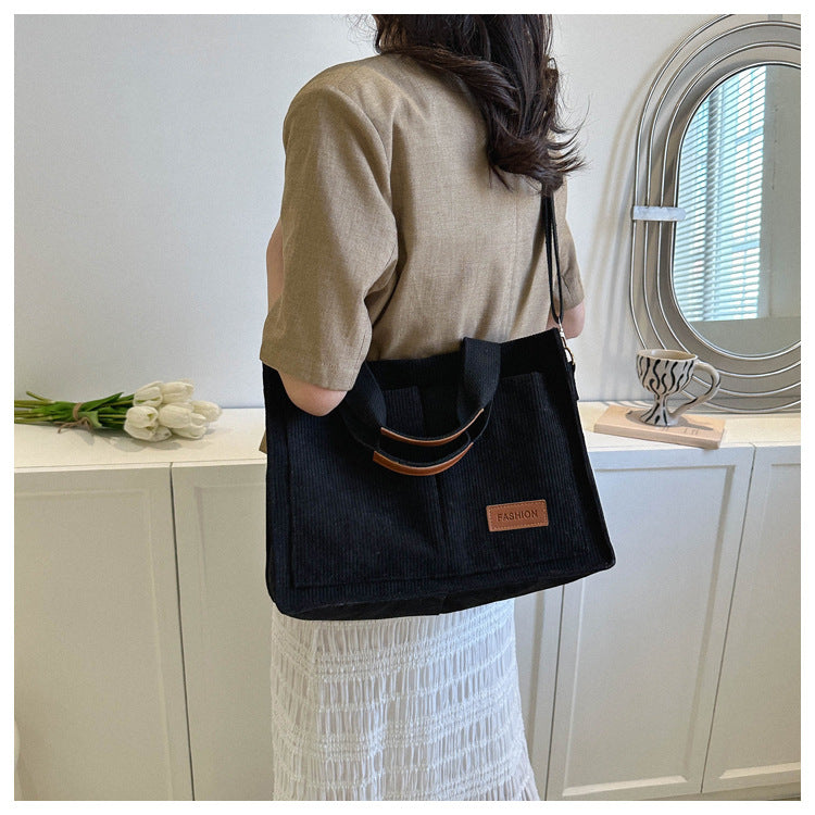 Comfortable Innovative Corduroy Large Capacity Fashion Shoulder Bags