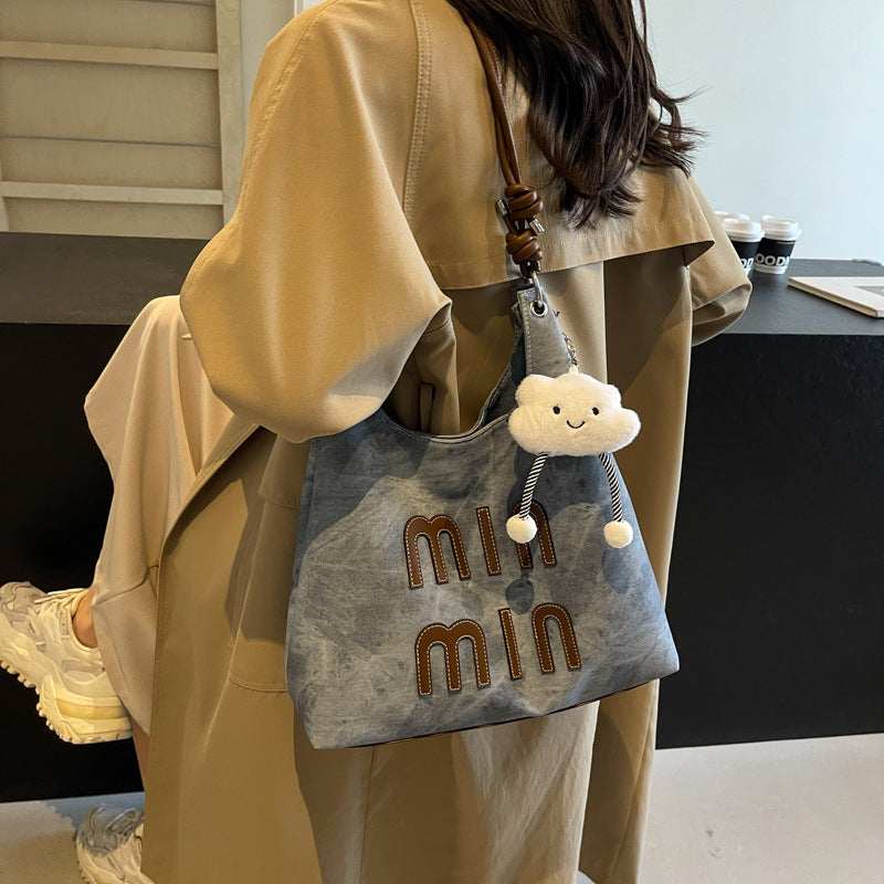 Women's Popular Denim Large Capacity Totes Trendy Tote Bags