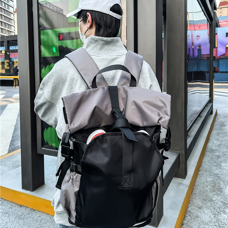 Men's Trendy Curved Edge Workout Shoes Storage Backpacks