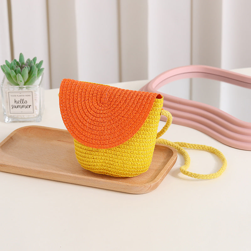 Women's Summer Seaside Holiday Straw Colorful Woven Bags