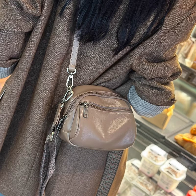First Layer Cowhide Advanced Texture Minority Crossbody Bags