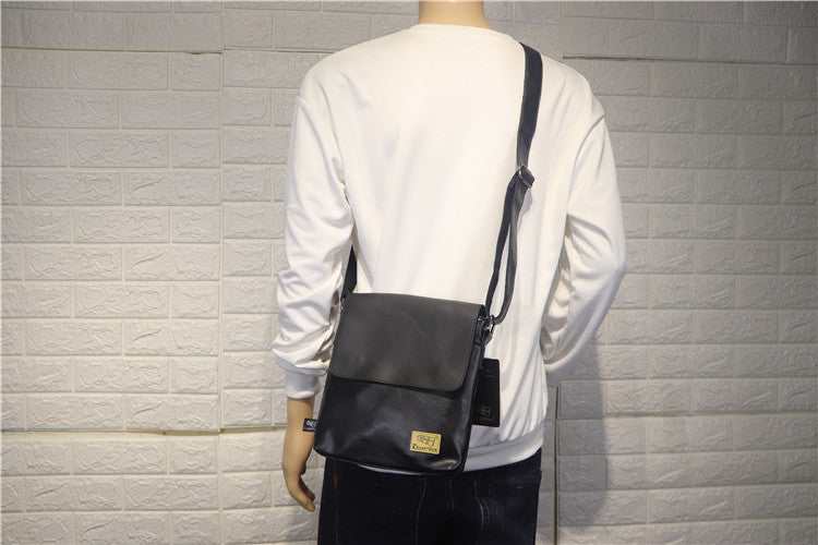 Men's Green Trendy Vertical Style Flip Men's Shoulder Bags