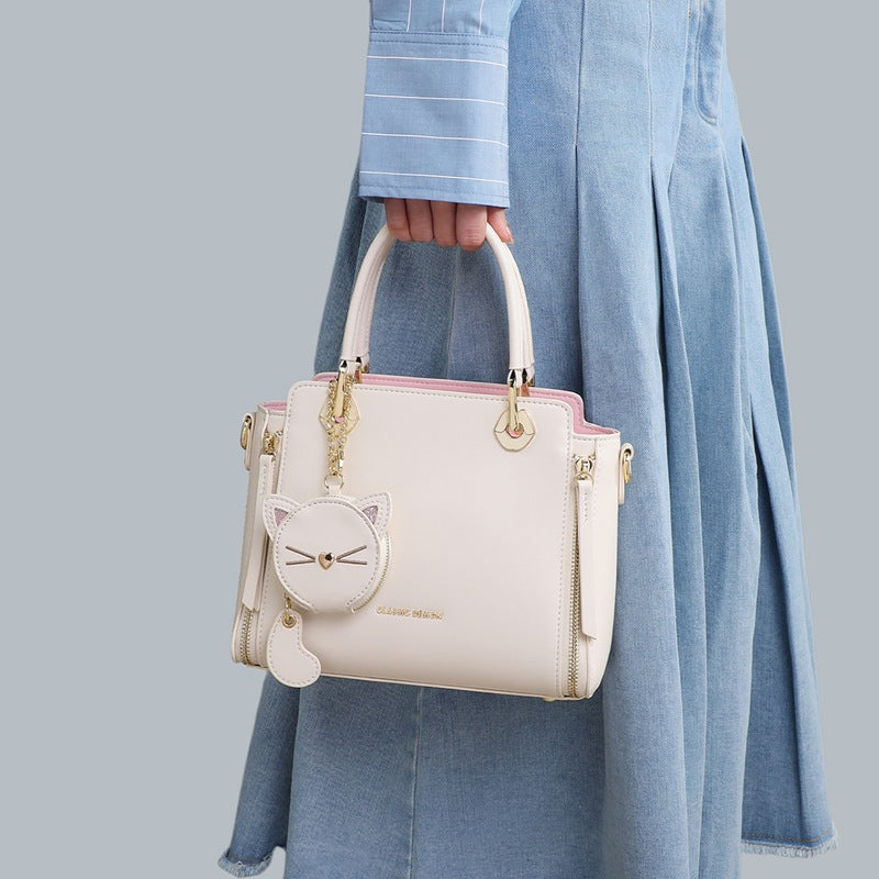 Women's Spring Genuine Leather Light Luxury Minority Handbags