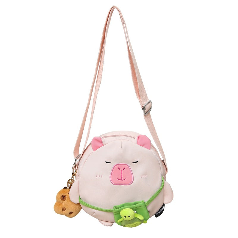 Round Female Cute Water Guinea Pig Everyday Crossbody Bags