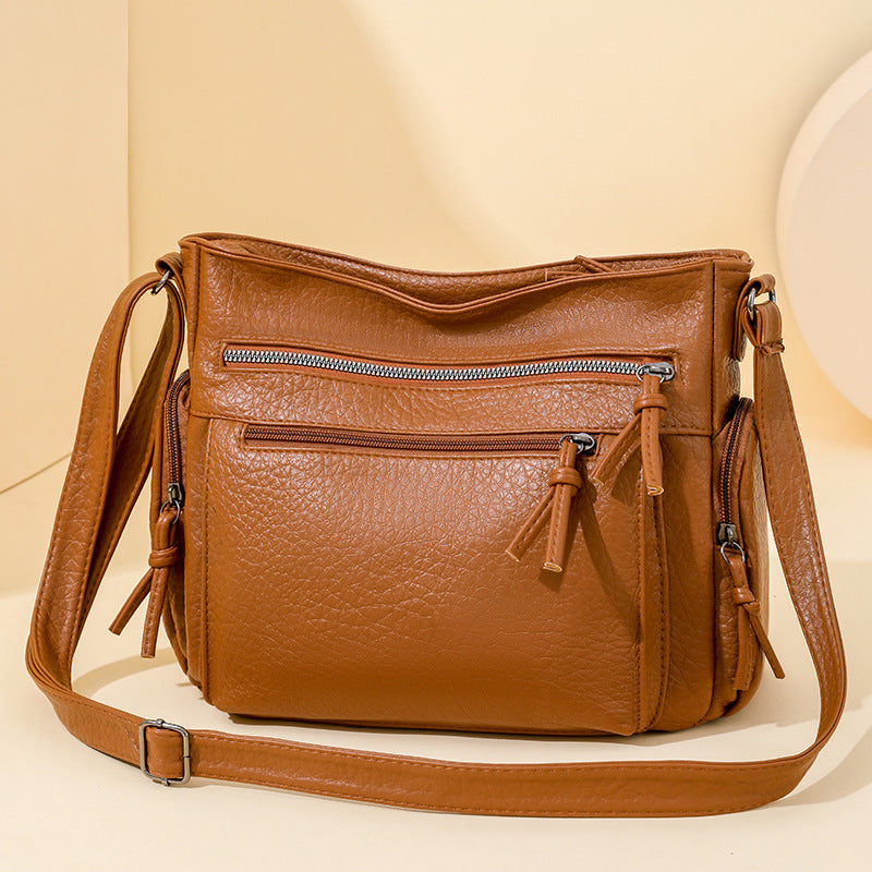 Women's Soft Leather Large Capacity Versatile One Crossbody Bags