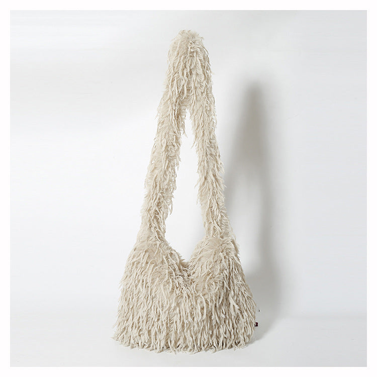 Women's Furry Tassel Plush Female Korean Style Shoulder Bags