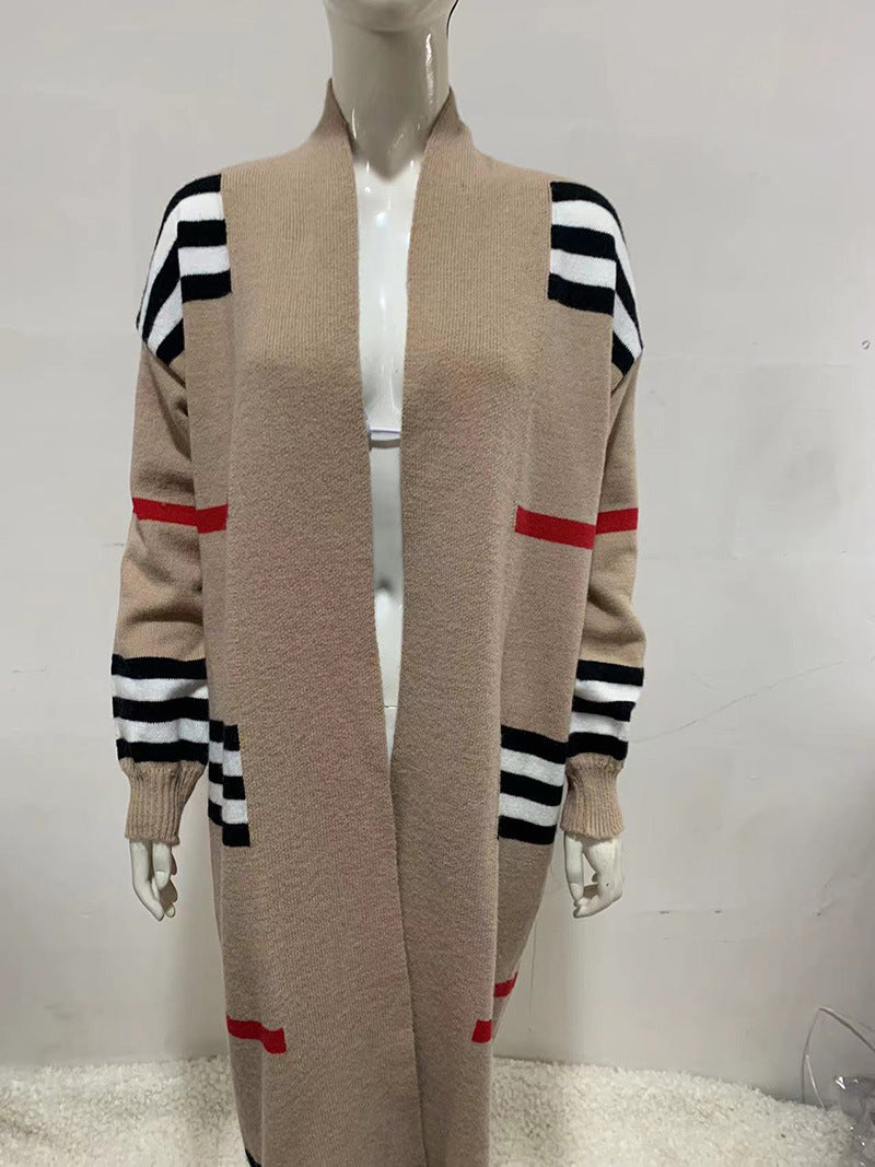 Pretty Long Striped Loose Large Source Sweaters