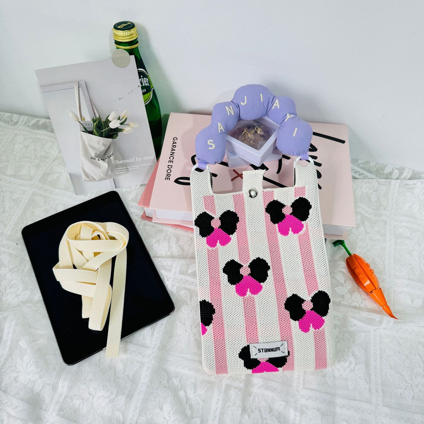 Creative Cute Cartoon Cat Knitted Mini Crossbody Bags