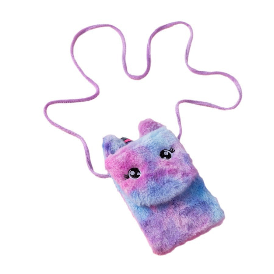 Children's Unicorn Cartoon Plush Little Female Phone Bags