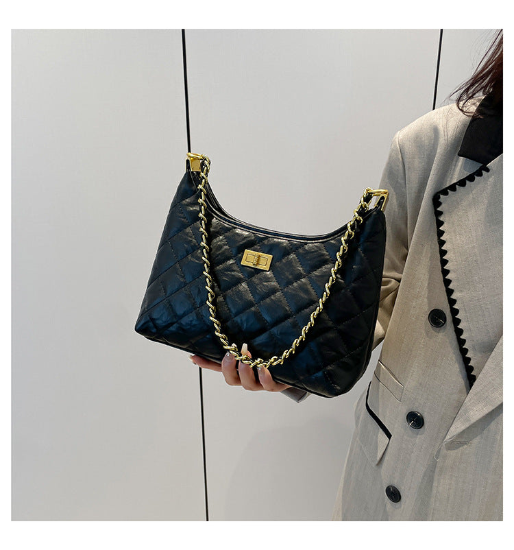 Women's Rhombus Underarm Large Capacity Niche Chain Shoulder Bags