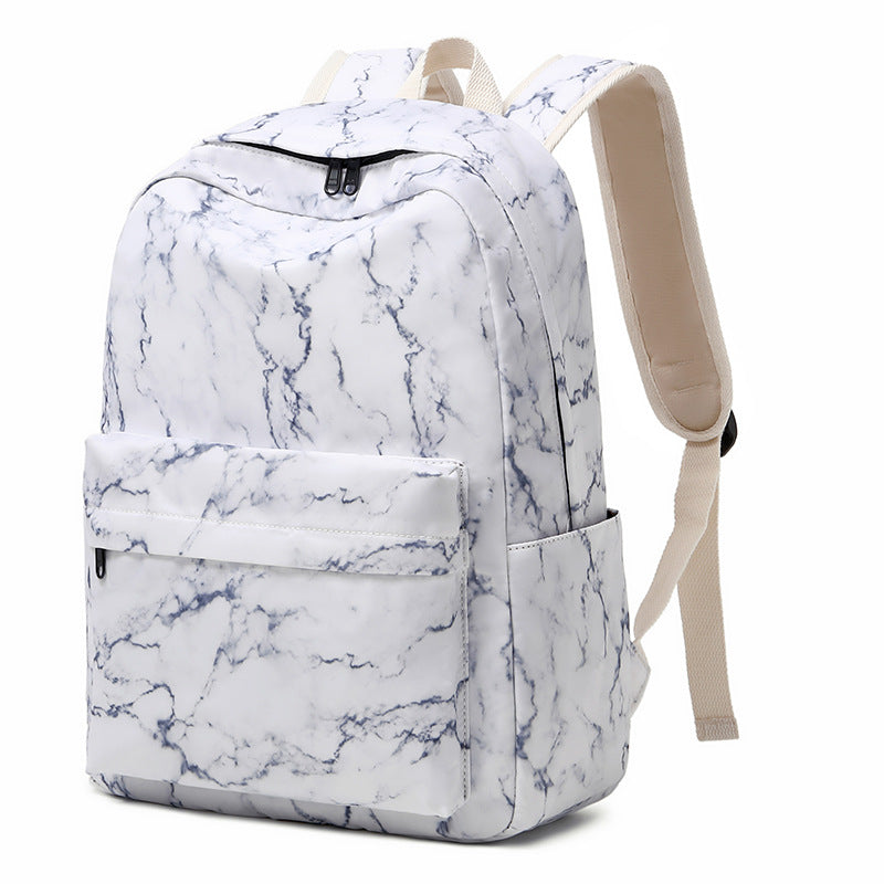 Women's Marbling Three-piece Large Capacity Waterproof For Backpacks