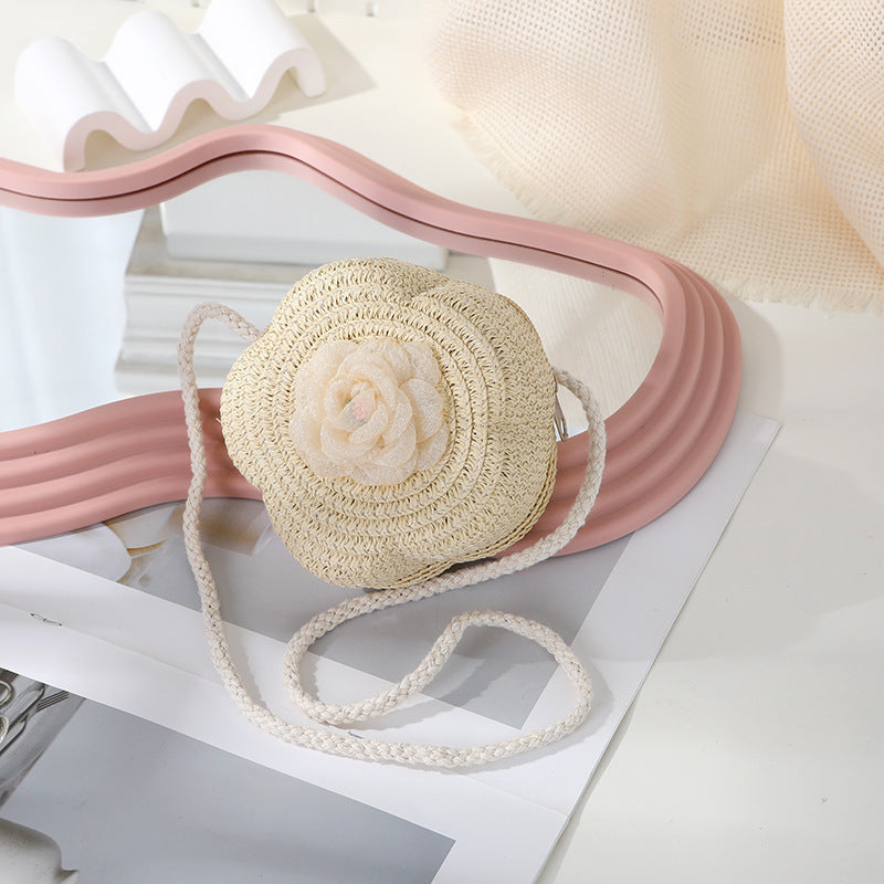 Women's Woven Seaside Flower Beach Summer Mini Children's Coin Purse