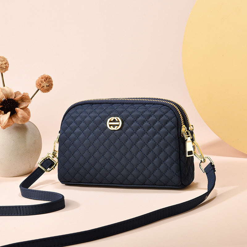 Women's Oxford Cloth Cell Diamond Pattern Mother Crossbody Bags