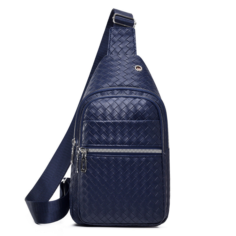 Men's Trendy Soft Leather Simple Waterproof Leisure Men's Chest Bags