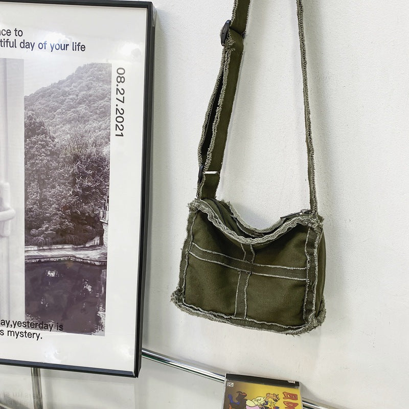 Women's Style Lazy Canvas Retro Distressed Frayed Bags