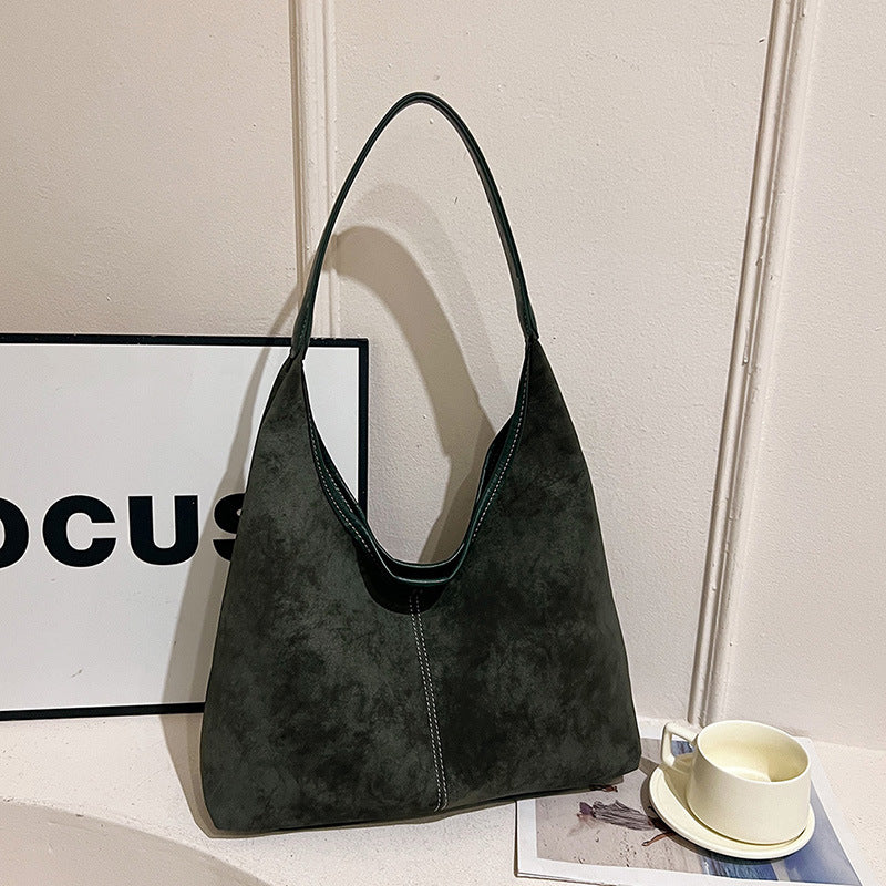 Women's Fashion Large Capacity Versatile Retro Frosted Shoulder Bags