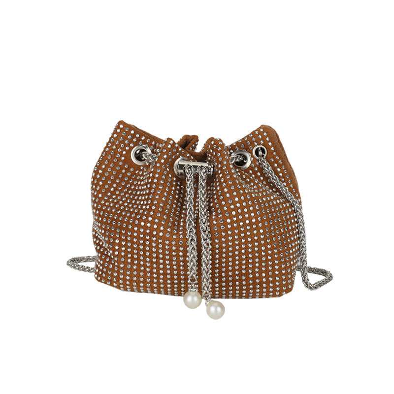 Pearl Chain Korean Style Tassel Shiny Crossbody Bags