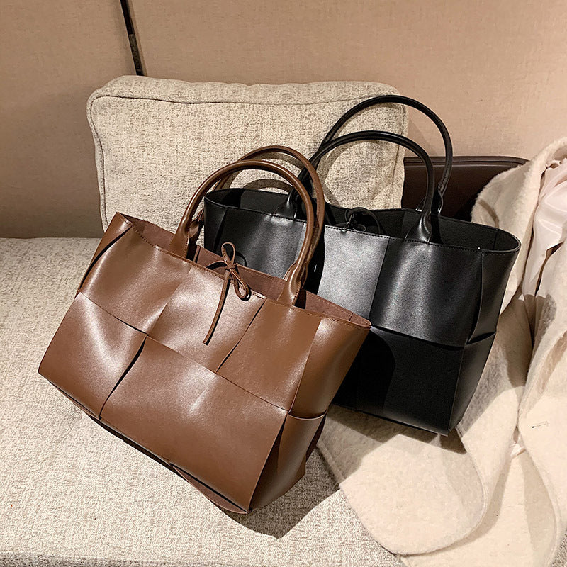 Women's Big Korean Texture Large Capacity Woven Bags