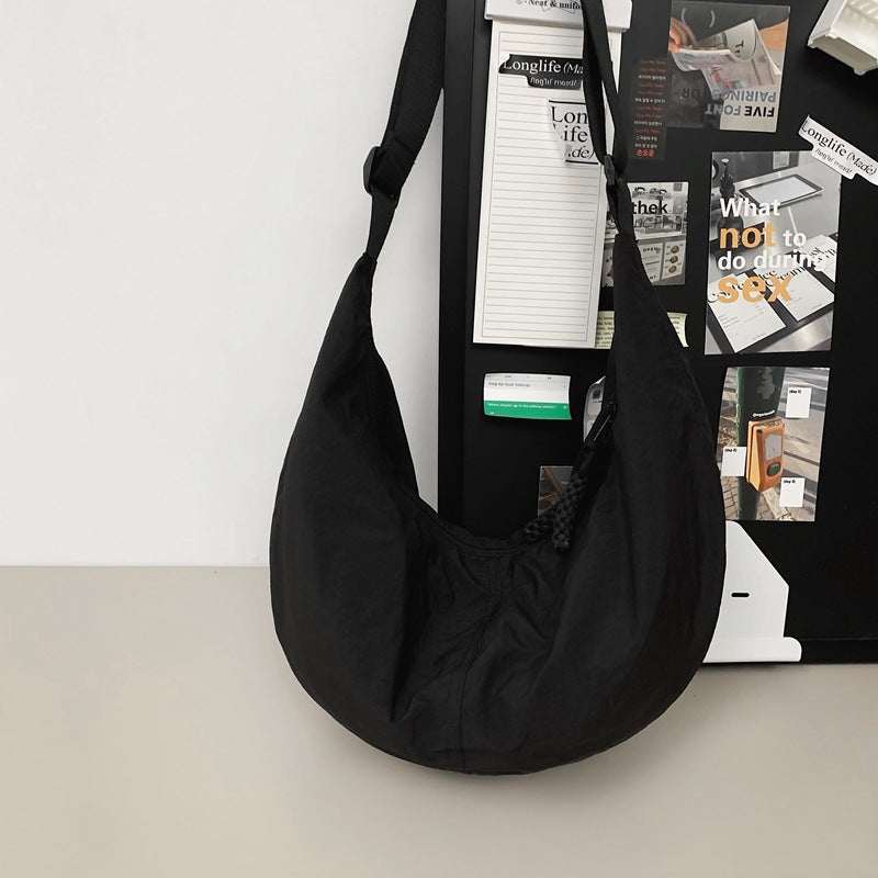 Men's Large Capacity Black Dumpling Fashion Cloth Men's Shoulder Bags