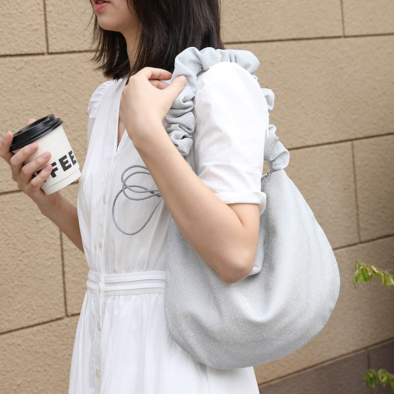 Women's Style Artistic Canvas Underarm Pleated Fashion Crossbody Bags