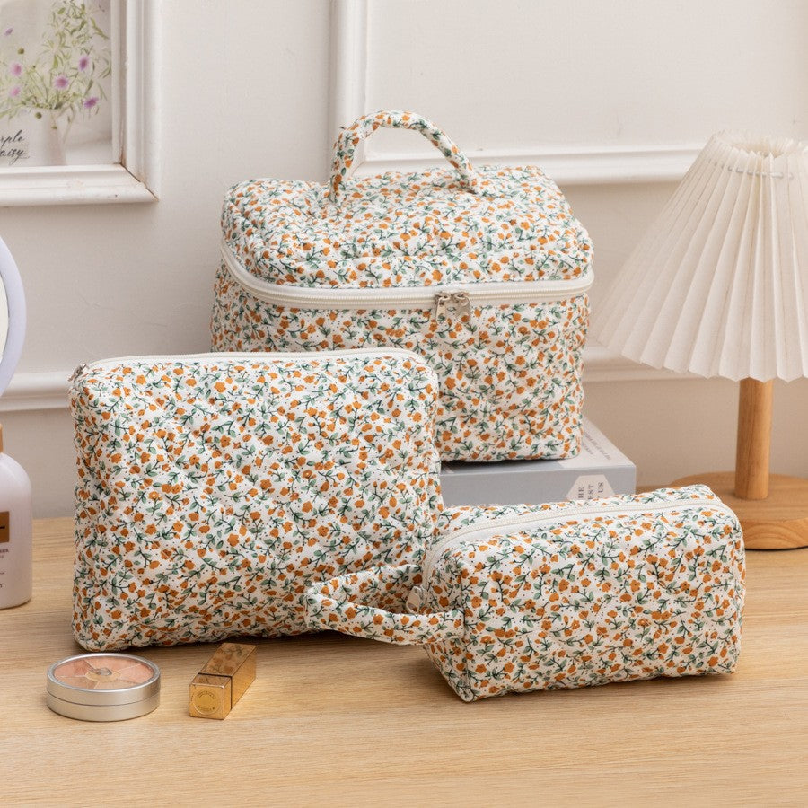 Portable Large Capacity Floral Storage Carrying Cosmetic Bags