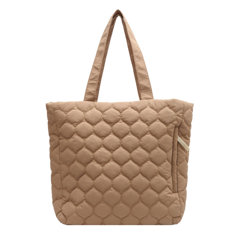 Women's Korean Style Quilted Portable Lunch Camp Tote Bags