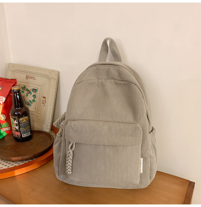 Soft Campus College Style Solid Color Backpacks