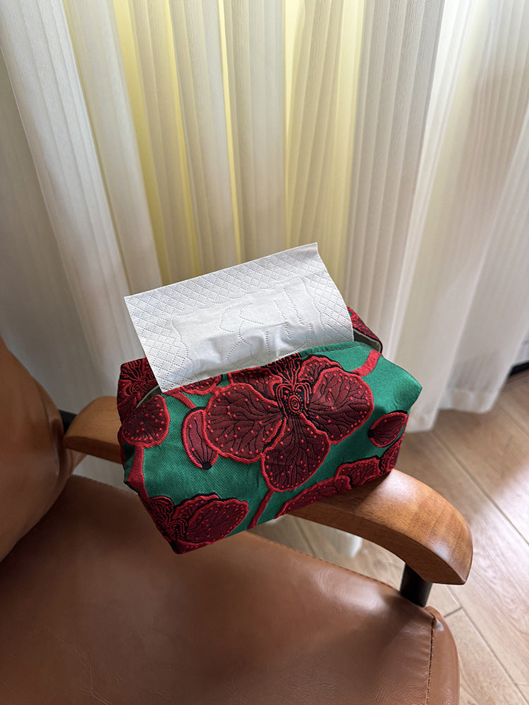 Retro Three-dimensional Embossed Fabric Portable Storage Cosmetic Bags